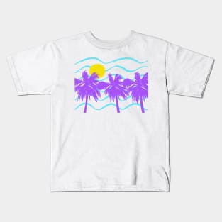 Purple Palm Trees So 90s Kids T-Shirt